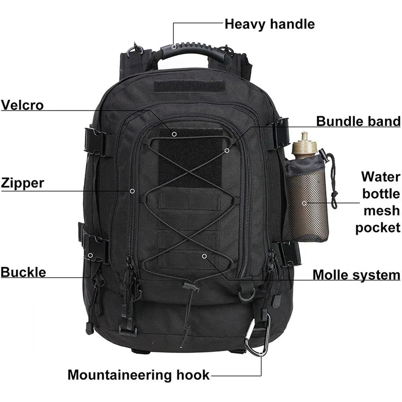 LQARMY Military Tactical Backpack Molle Assault Rucksack for Outdoor Travel
