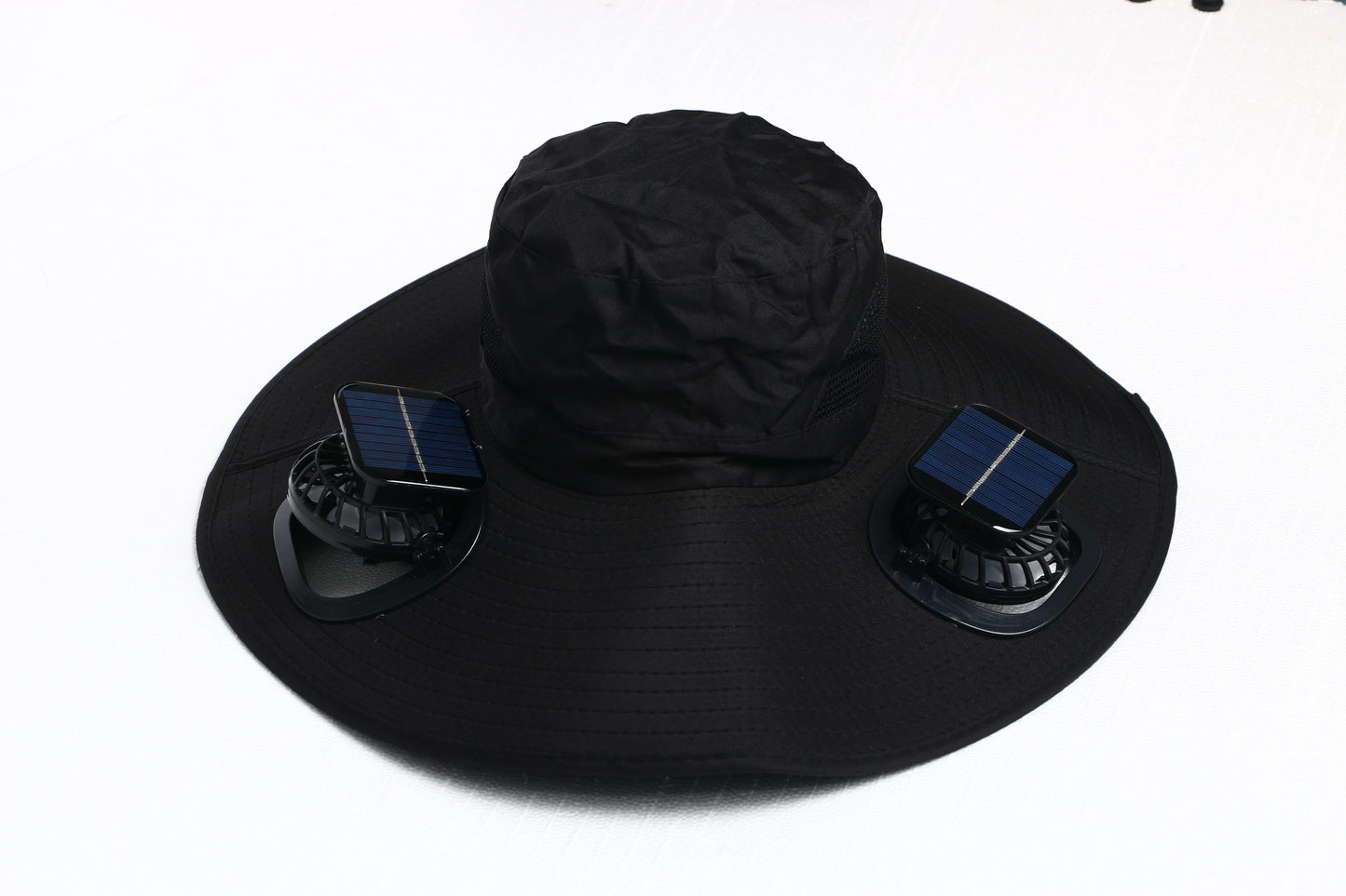 Unisex Outdoor Wide Brim Double Fan Hat With Solar USB