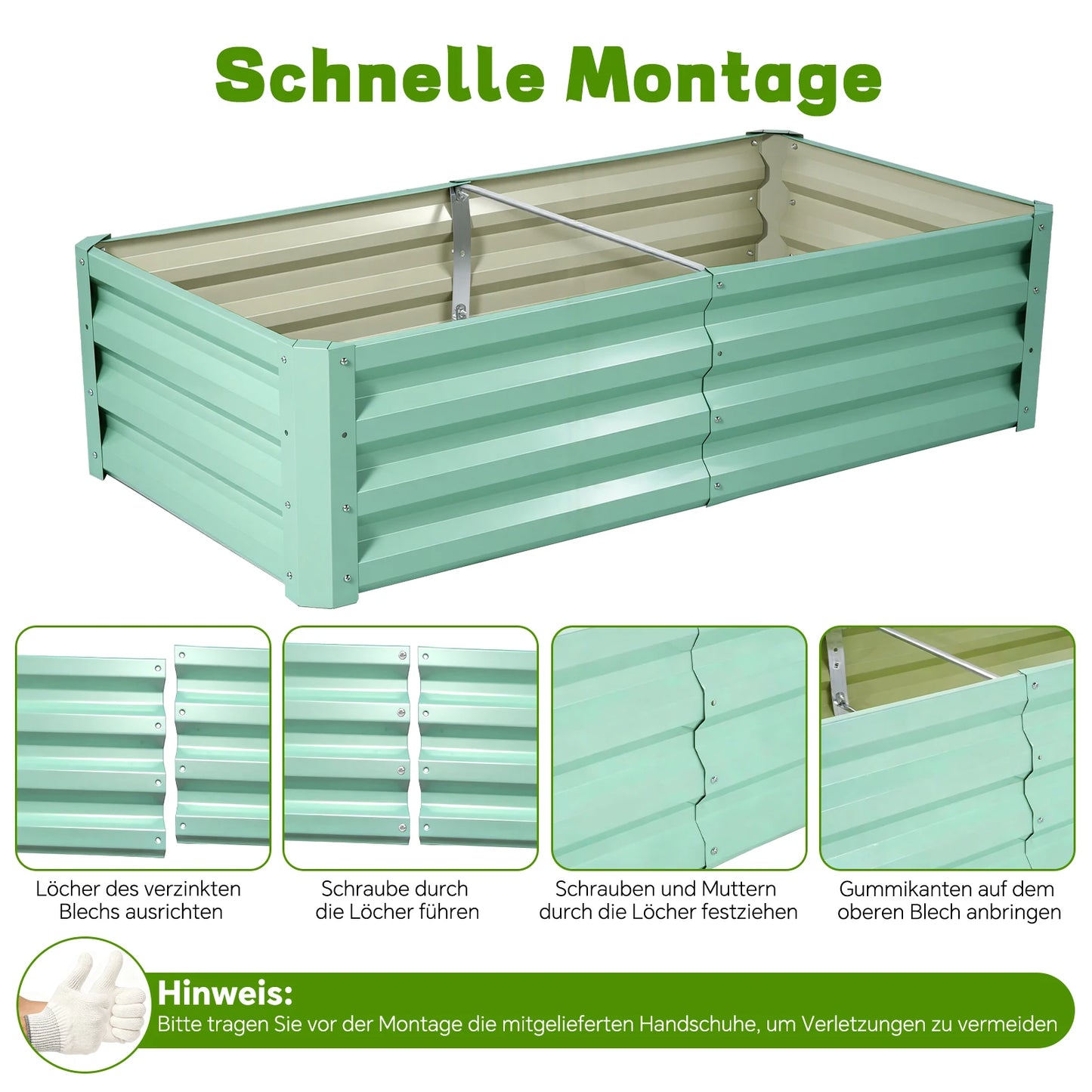 Galvanized Raised Garden Bed Metal Planter For Outdoor Plants