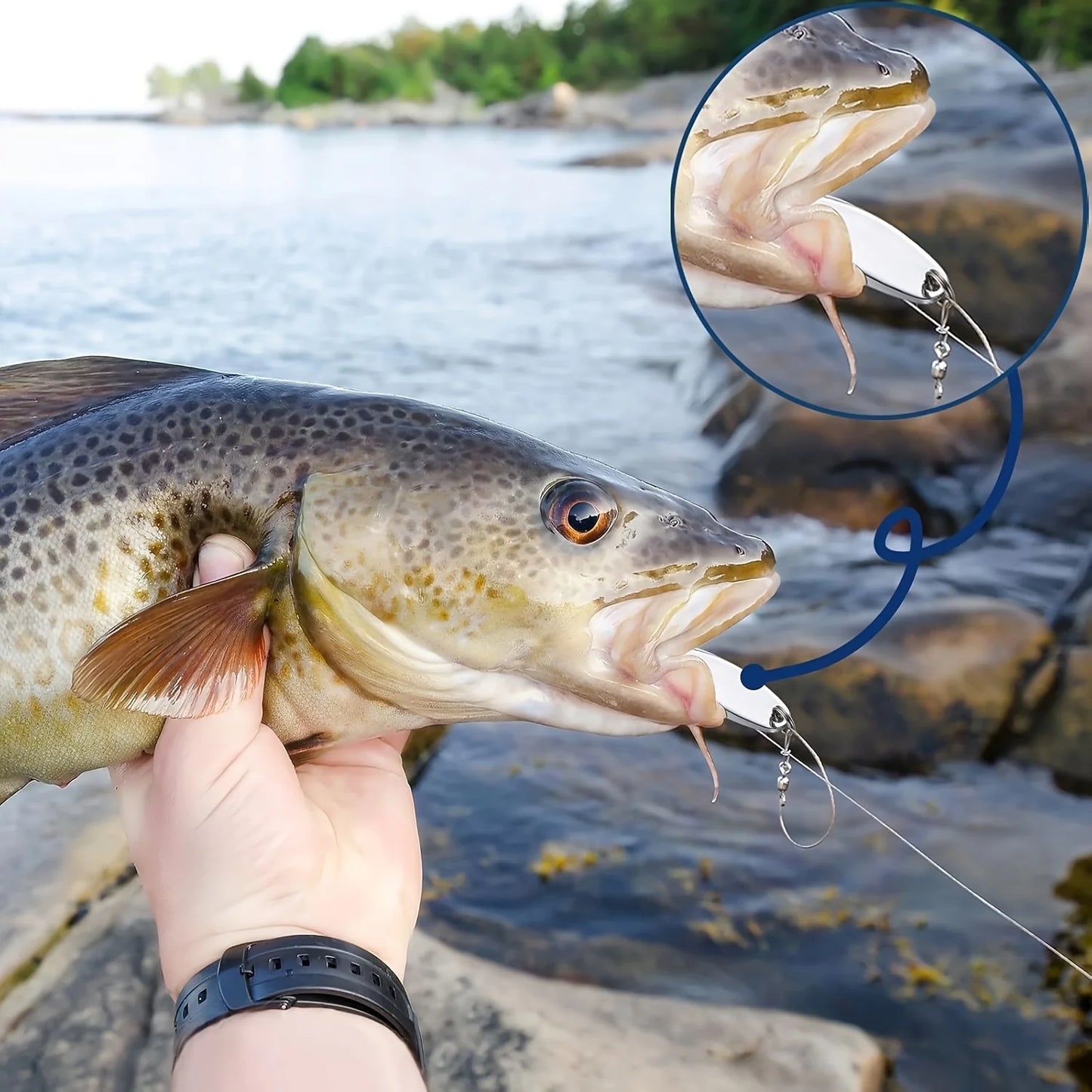 20 Assorted Fishing Lures, Including Metal Spoons And Spinners Designed for Salmon And Bass, Ideal for Freshwater Fishing Enthus