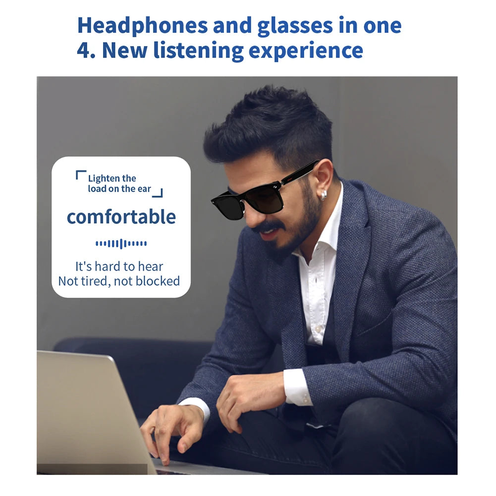 APWIKOGER Smart Glasses AI Voice Assistant With Camera