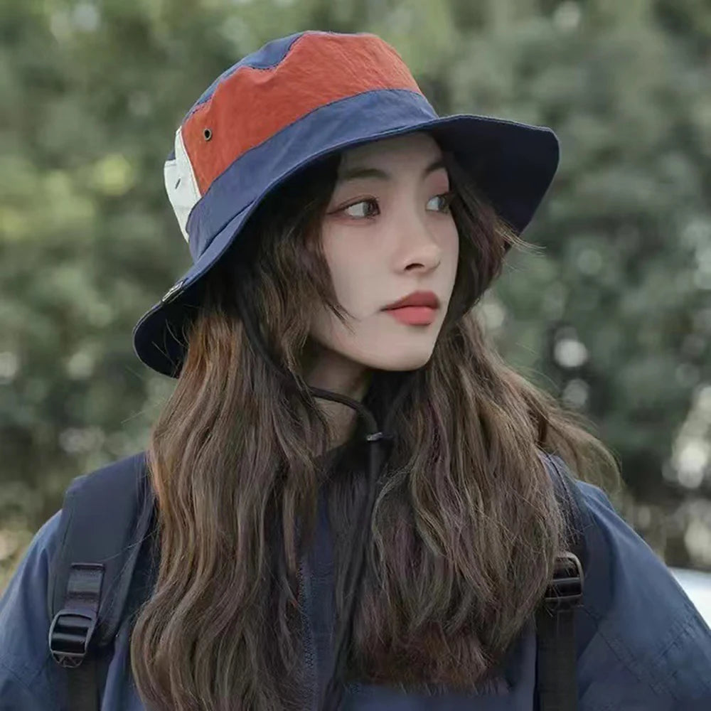 Sun Protection Wide Brim Bucket Hat Quick Dry Anti UV