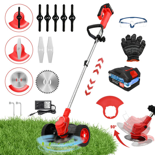 Cordless 21V Weed Wacker Grass Trimmer 3 In 1 Edger Mower