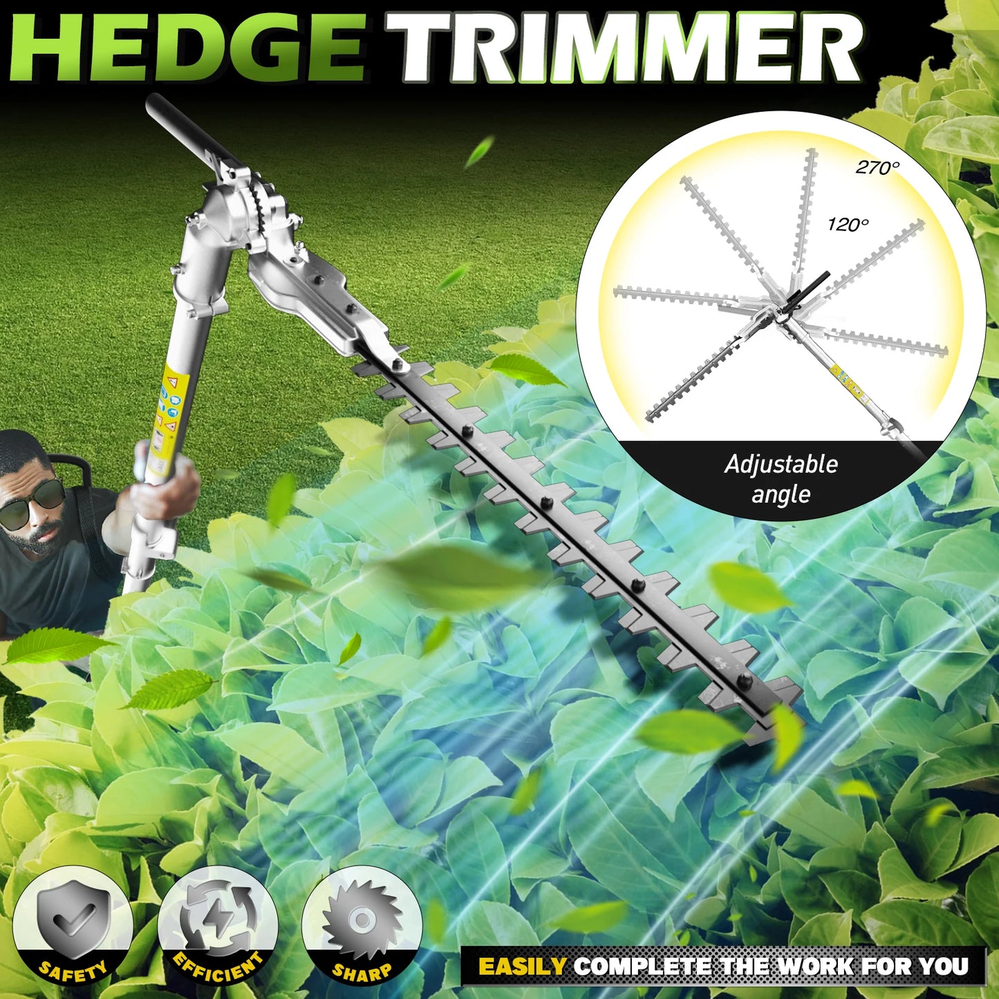 Gasoline Powered 6 In 1 Hedge Trimmer For Lawn Care