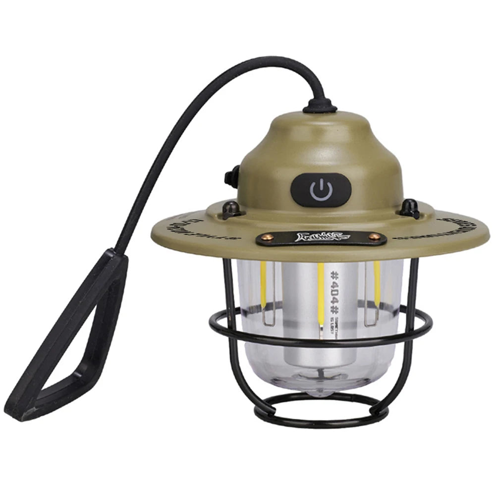 LED Camping Lantern Dimmable Type C Charging Retro Light 4 Modes Multifunction