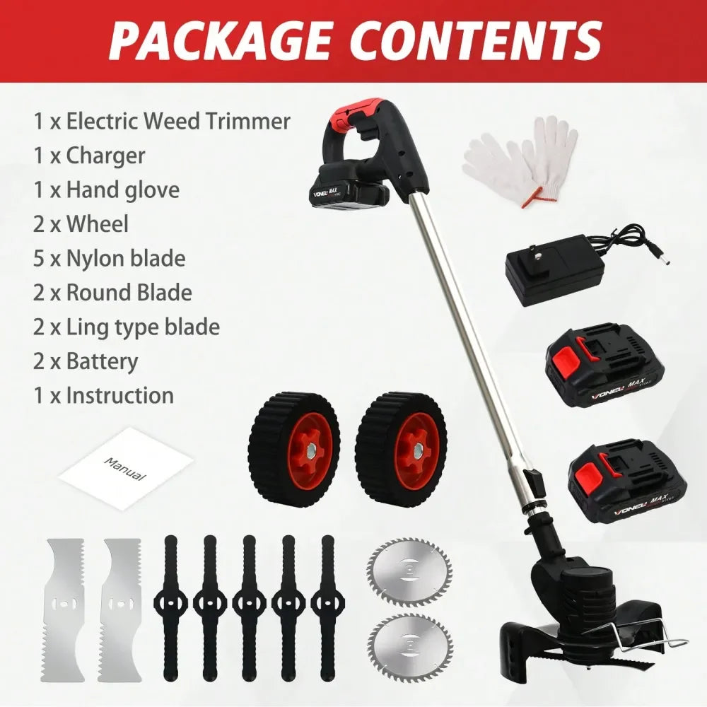 XMSJ Weeds Eater Cordless Grass Trimmer Lawn Edger