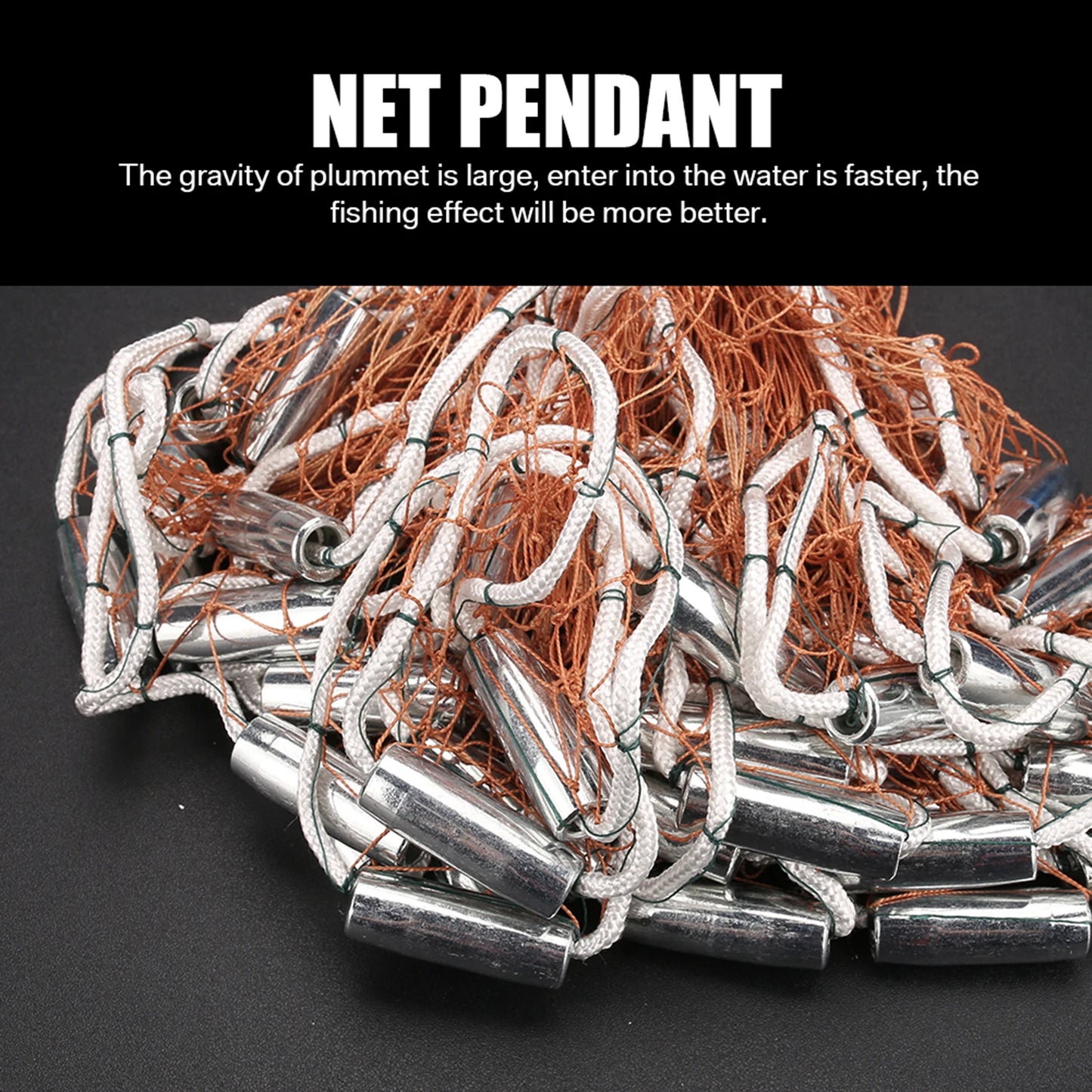 Upgraded American Hand Cast Net Easy Throw Fly Fishing Net 3.6/4.8M Fishing Network Tool Small Mesh Strong Nylon Line +Sinker