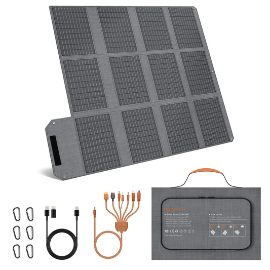 MHPOWOS 120W Foldable Solar Panel USBC USBA DC Charger