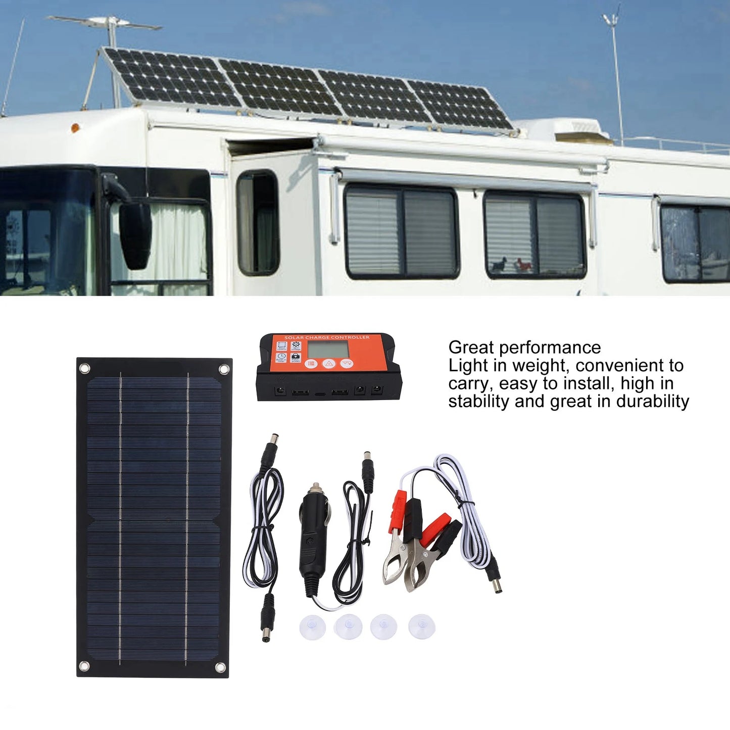 YOSOO Portable 600W Monocrystalline Solar Panel Kit with 100A Controller