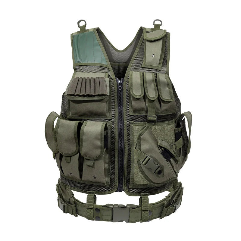 Tactical Molle Vest Adjustable Combat Body Armor For Airsoft