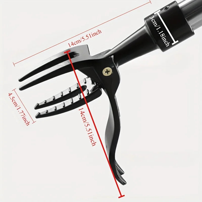 Stainless Steel 4-Prong Weed Puller With Adjustable Handle