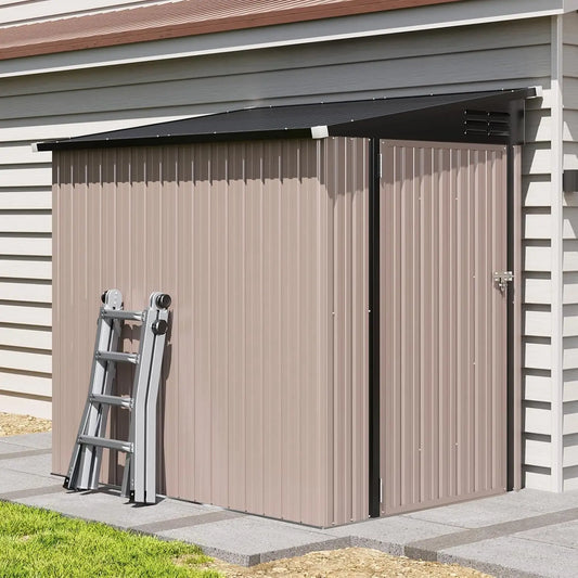 Steel Lean-to Shed With Lock And Waterproof Design