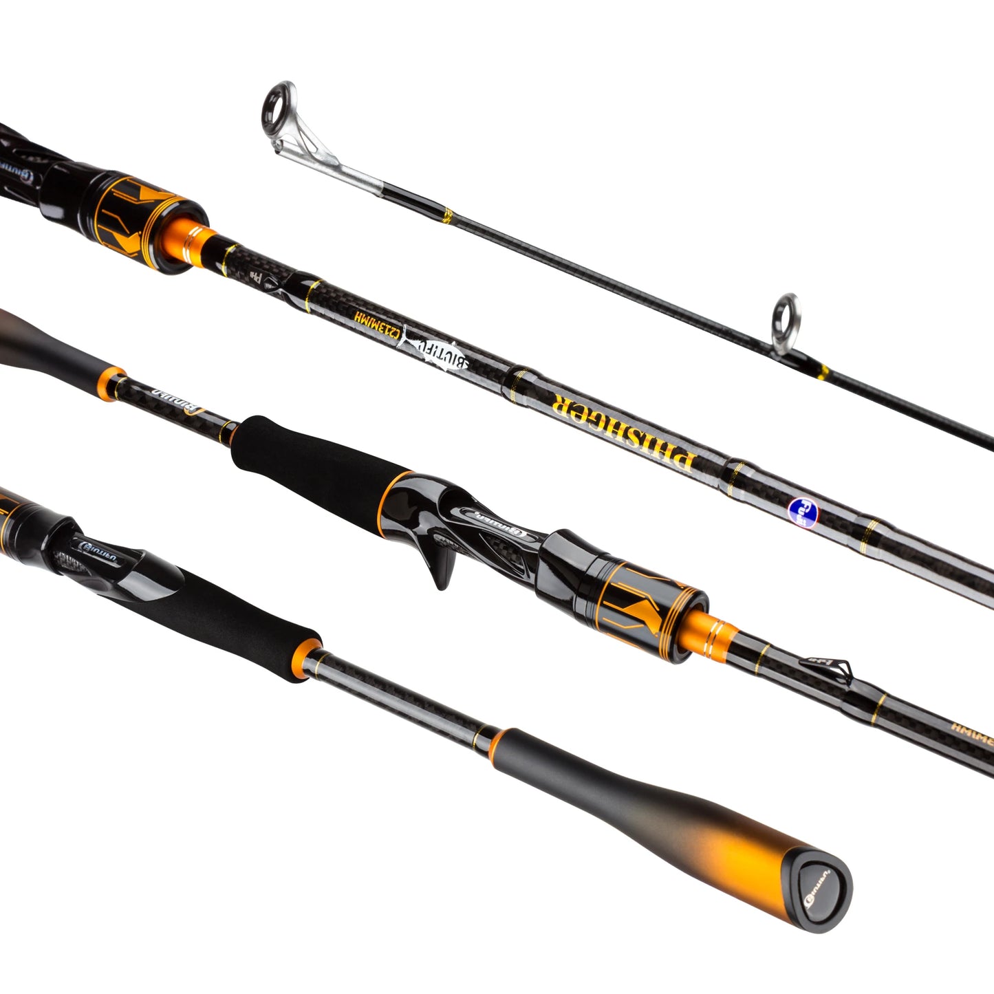 BIUTIFU Spinning Casting Fuji Guide 2 Section Carbon Baitcasting Rod 7 To 80g