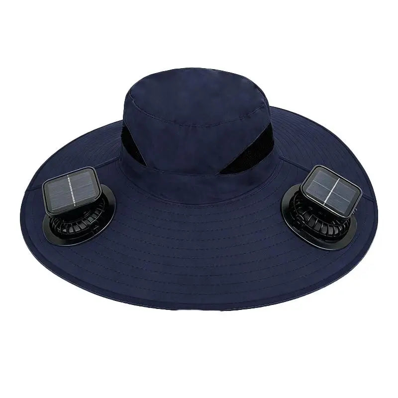 Solar Powered Fan Quick Dry Bucket Hat USB Charging For Men Outdoor