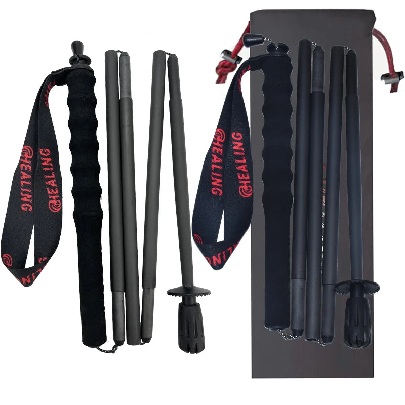 OKHEALING Ultra Light Foldable Carbon Fiber Trekking Poles For Hiking