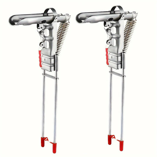 Automatic Spring Fishing Rod Holder, Adjustable Folding Stainless Steel, Ideal for Hands-Free Ground Fishing（2Pcs）