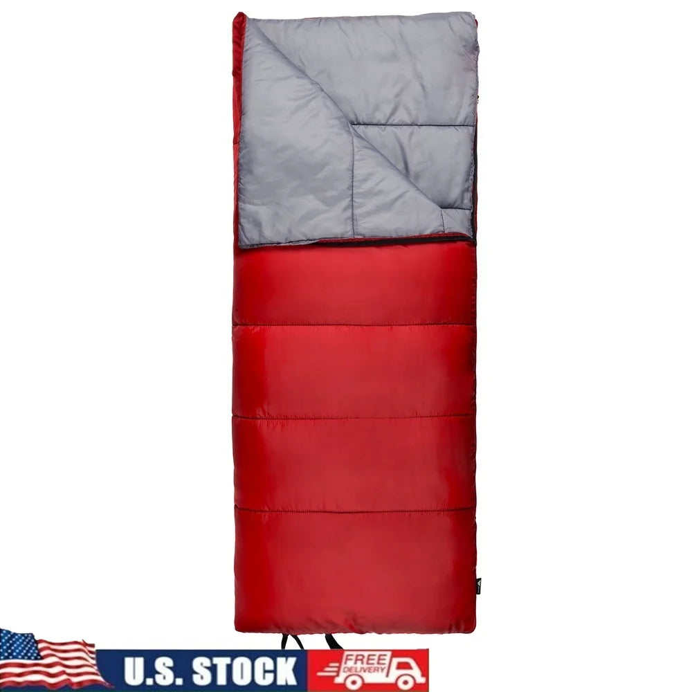 50F Warm Weather Sleeping Bag Lightweight Insulated Polyester For Camping