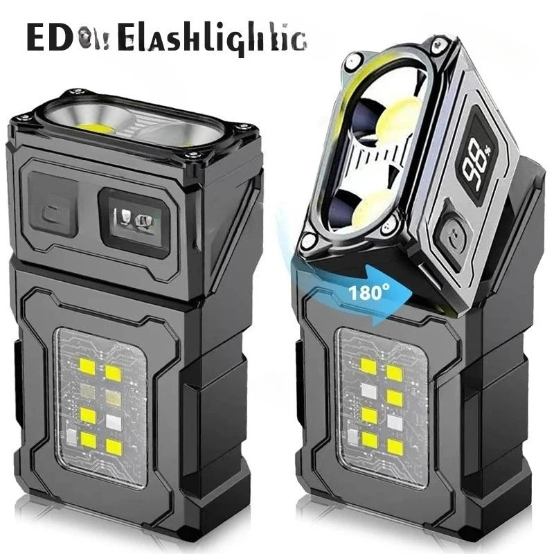 EDC LED Flashlight Rechargeable Magnetic ClipOn Handheld for Hiking