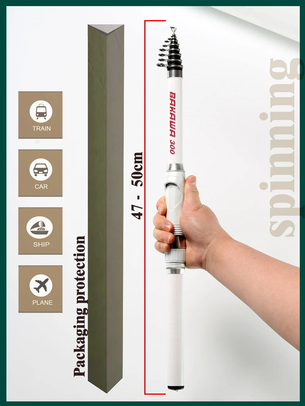 Bakawa Ultra Lightweight Telescopic Rock Fishing Rod Spinning