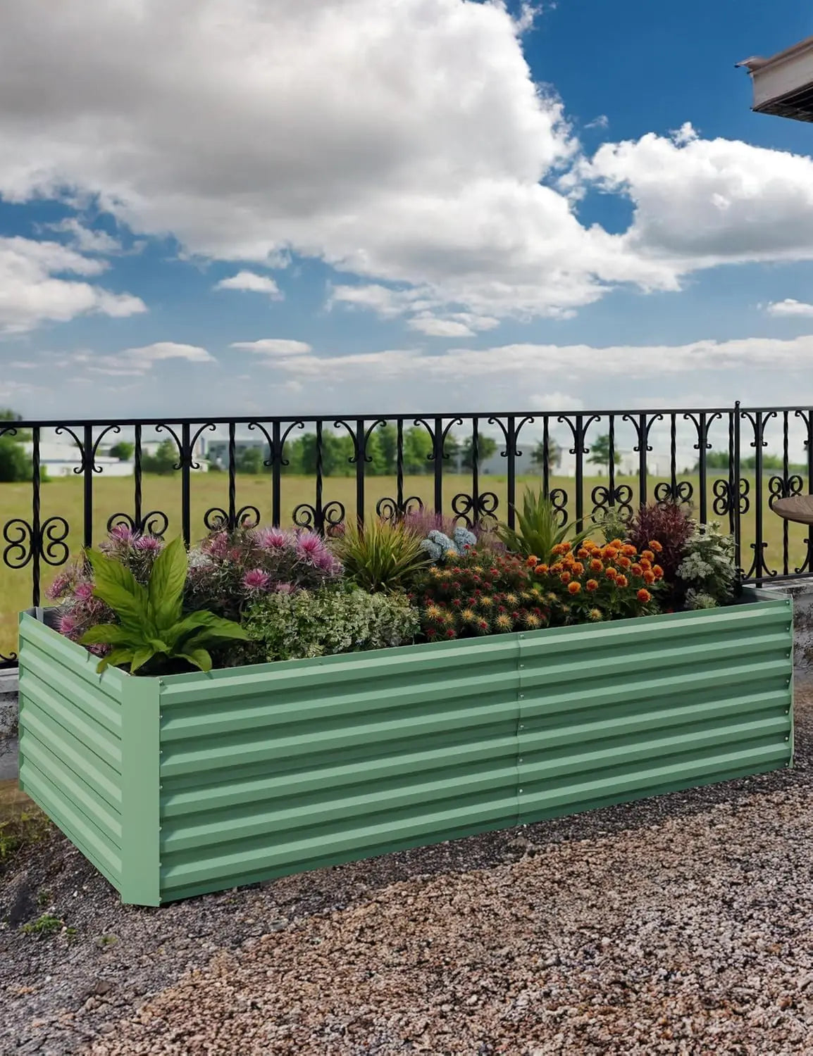 HiMISS Galvanized Steel Raised Garden Bed Planter Box For Outdoor Plants