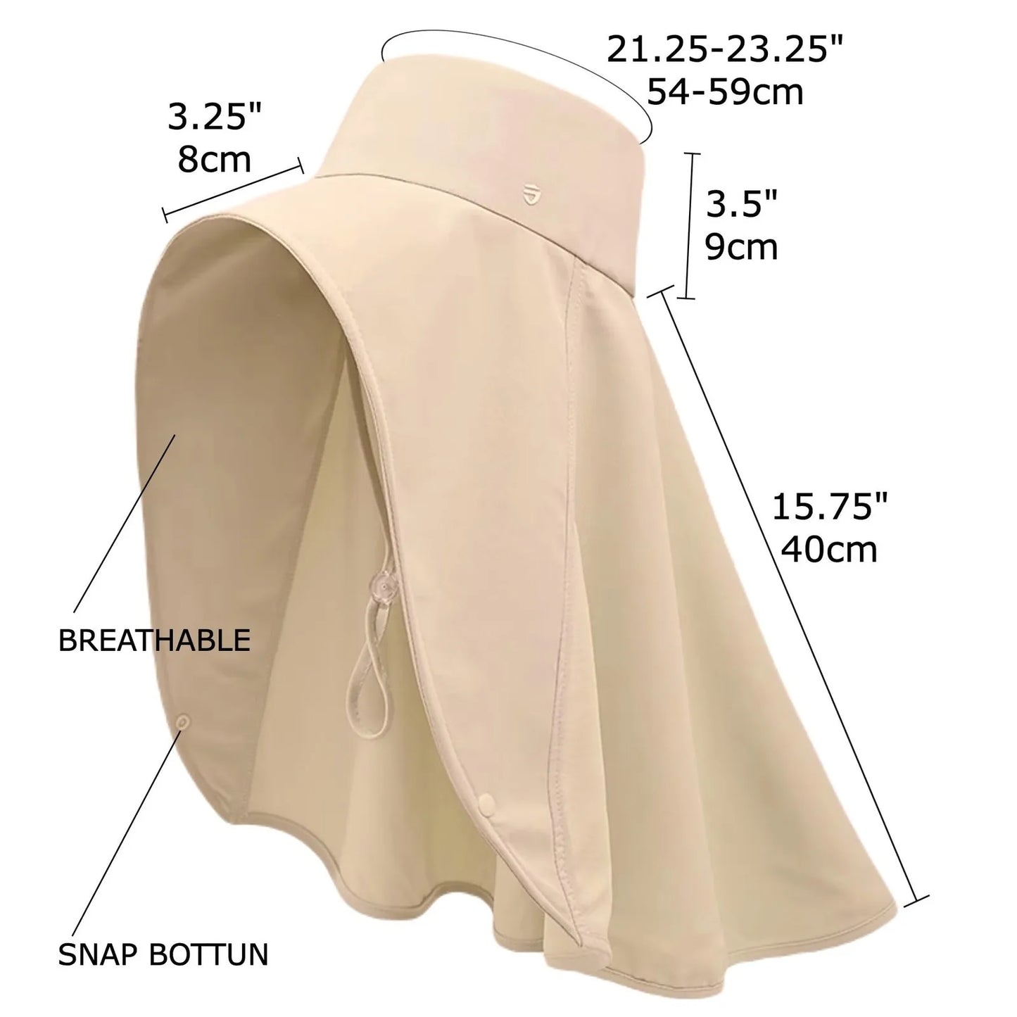 Breathable Foldable Sun Hat Unisex Neck Flap UPF50 UV Protection