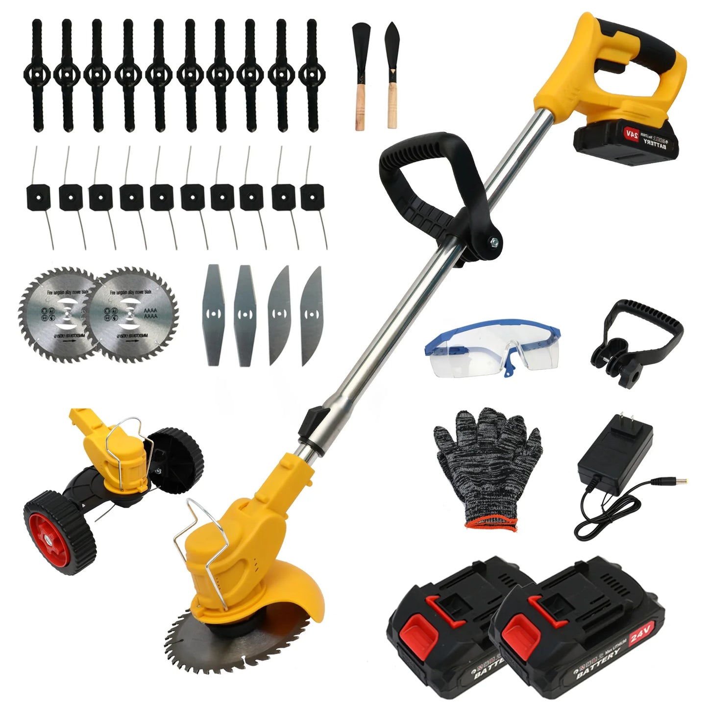 Cordless 21V Grass Trimmer Edger Mower 3-In-1 Tool