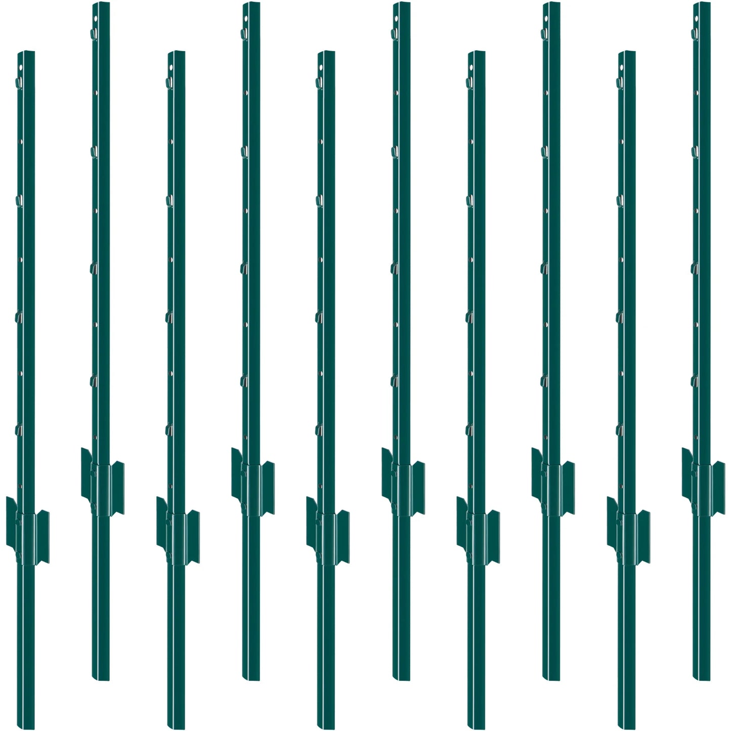 SucceBuy Fence Post T-Post Heavy Duty Metal Fence Post Sturdy Steel Fence Stakes for Garden Yard Lawn Farms Outdoor Wire Fencing