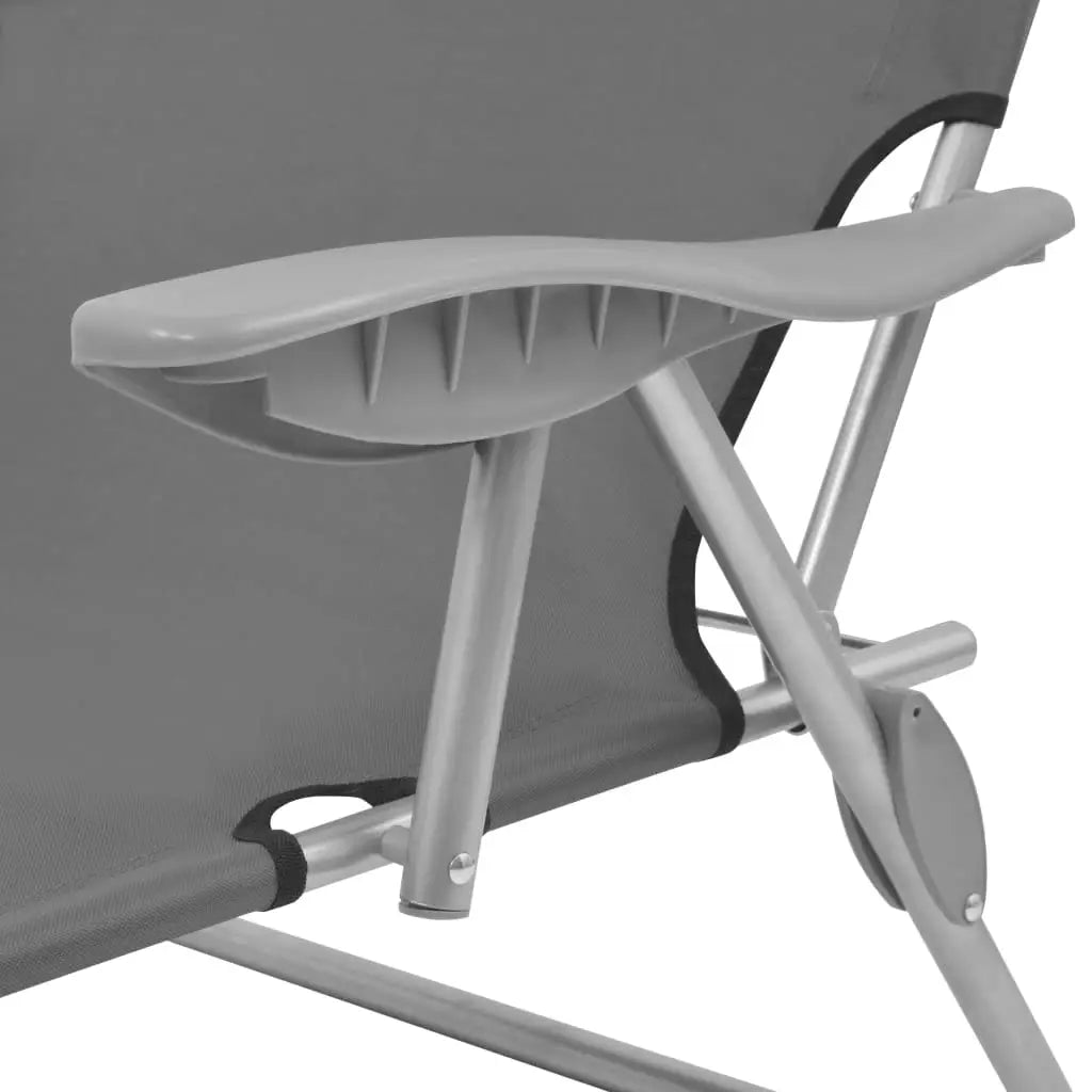 Steel Outdoor Sun Lounger With Adjustable Canopy For Poolside
