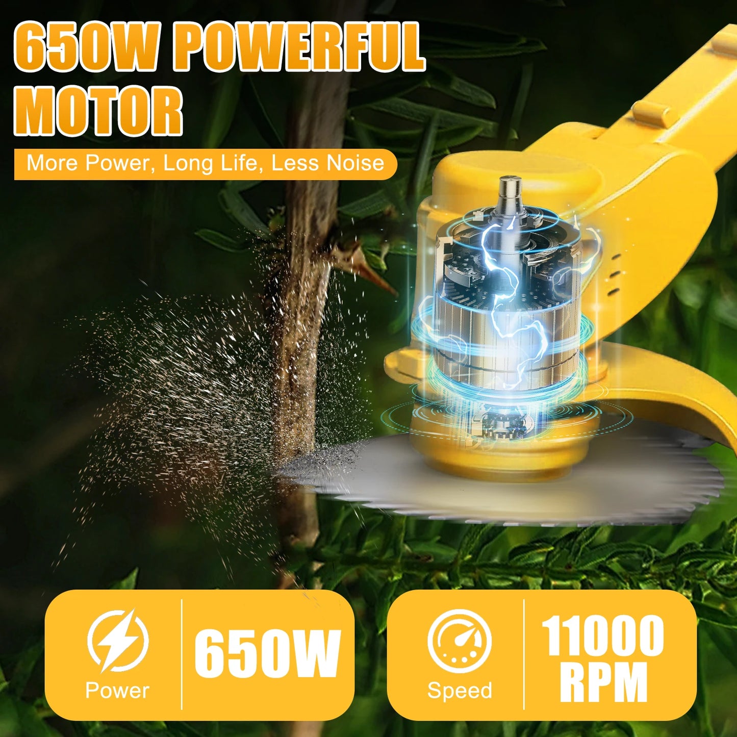 Cordless Grass Trimmer 21V 2in1 Brush Cutter Lawn Garden