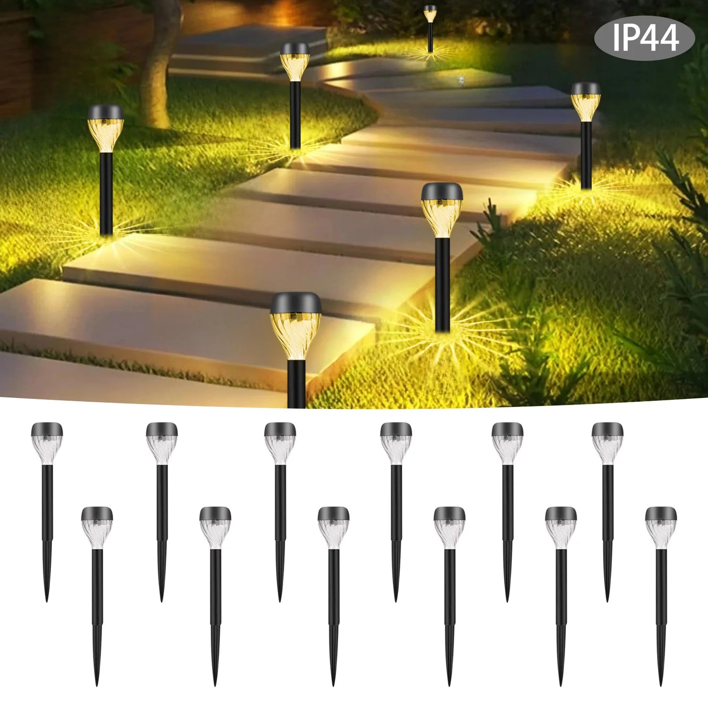 12Pcs Solar Lawn Lights with Oval Light and Shadow Design, Outdoor Decorative Lighting - Perfect for Yard, Lawn, Pathway, Deck, Driveway, Garden, and Holiday Party Decorations, Landscape Lights