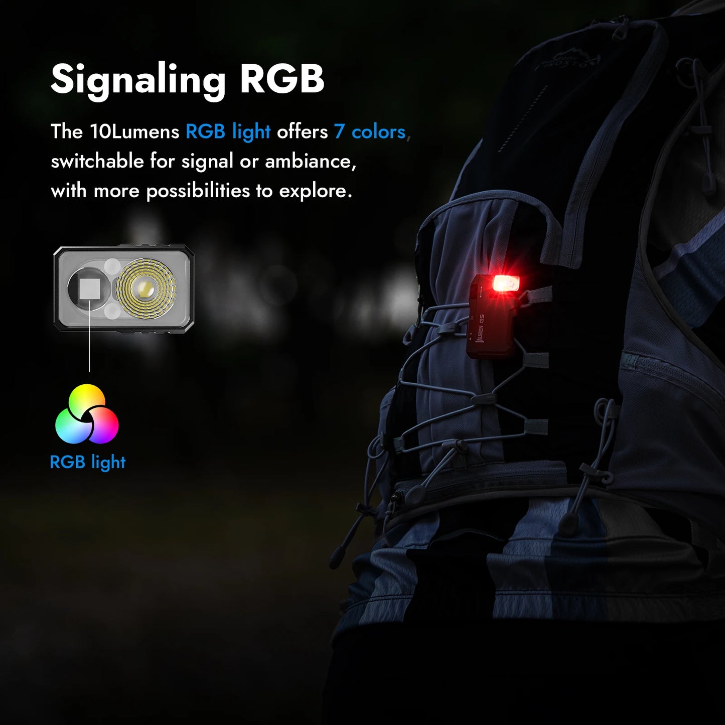 WUBEN G5 Rechargeable EDC Flashlight 400 Lumens RGB Light