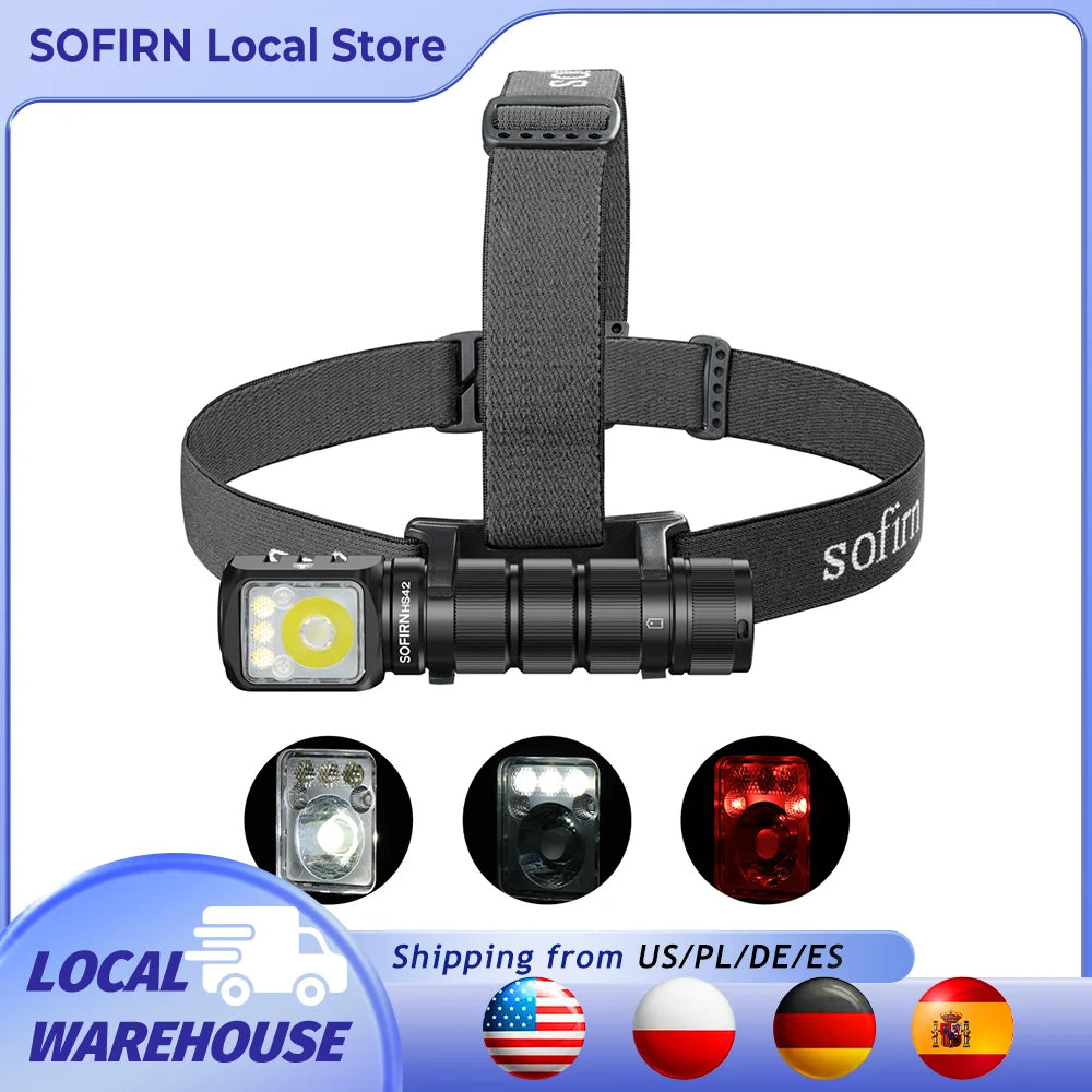 Sofirn HS42 Headlamp 2100lm USB C Rechargeable Flashlight for Camping