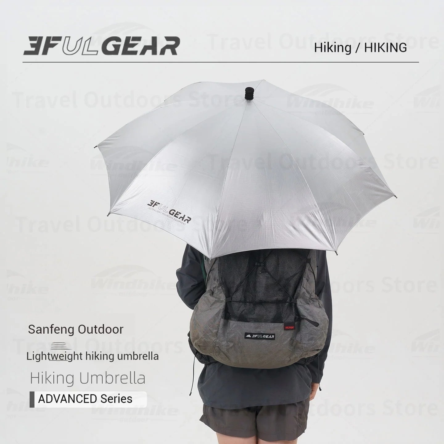 3F UL GEAR Hiking Umbrella Carbon Fiber Ultralight Rainproof