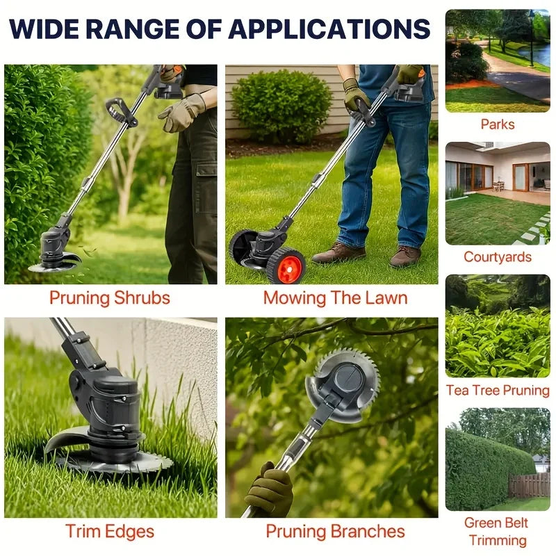 Wireless Portable Weed Trimmer Edger With Dual Lithium Batteries