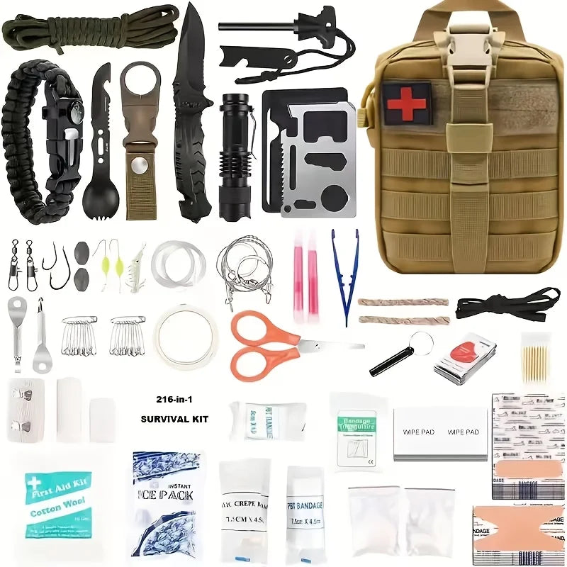 Multi-Functional Tool Backpack Emergency Survival Kit With MOLLE Pouches