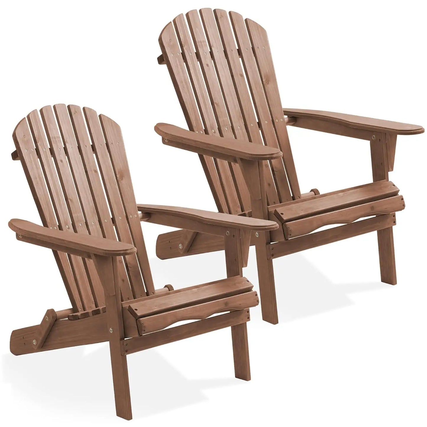 Folding Adirondack Chair, Set of 2 Cedar Wood Outdoor Fire Pit Lounge Chairs for Patio, Deck, Yard, Lawn and Garden, Customized