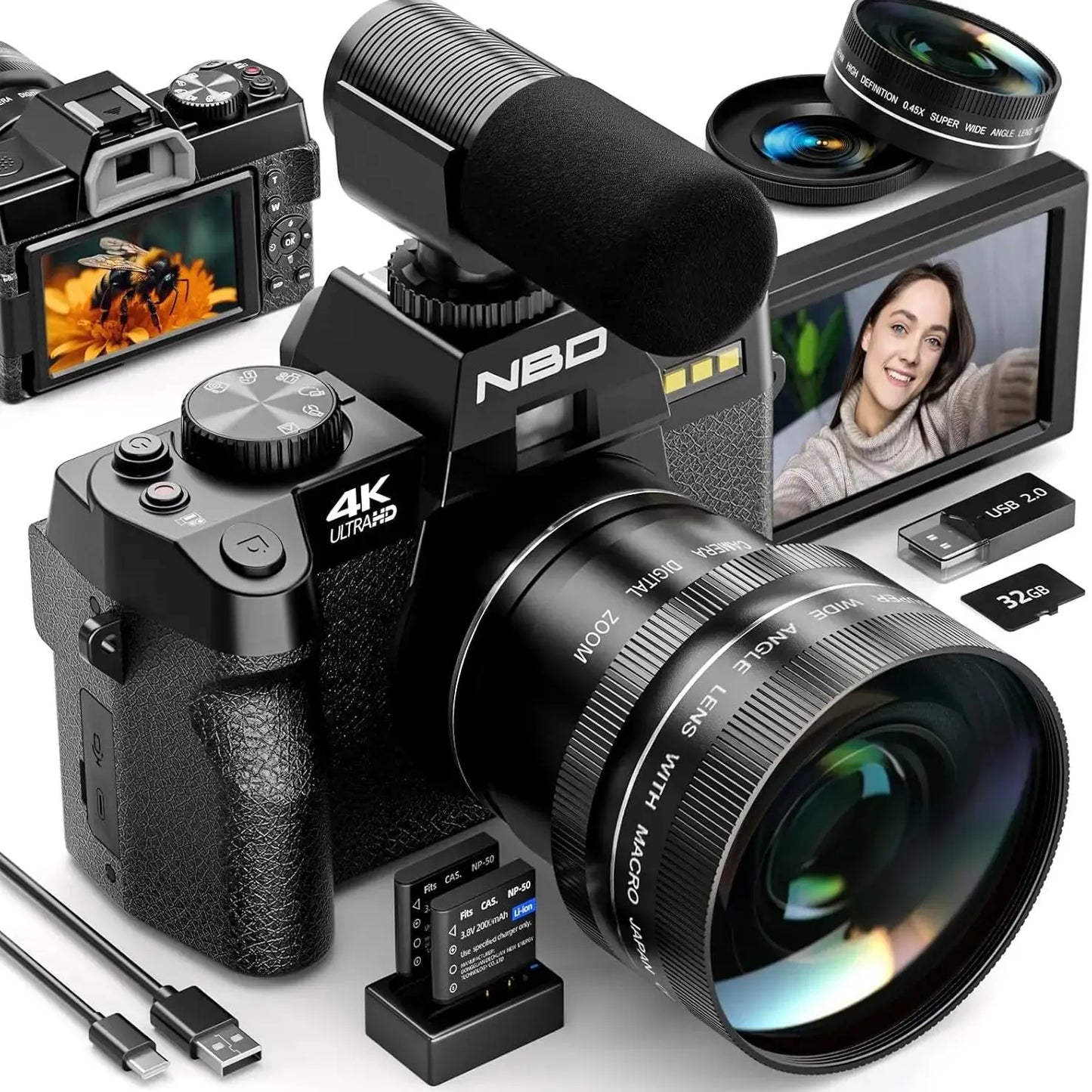 NBD 4K Digital Camera 48MP With 16X Zoom For Photography