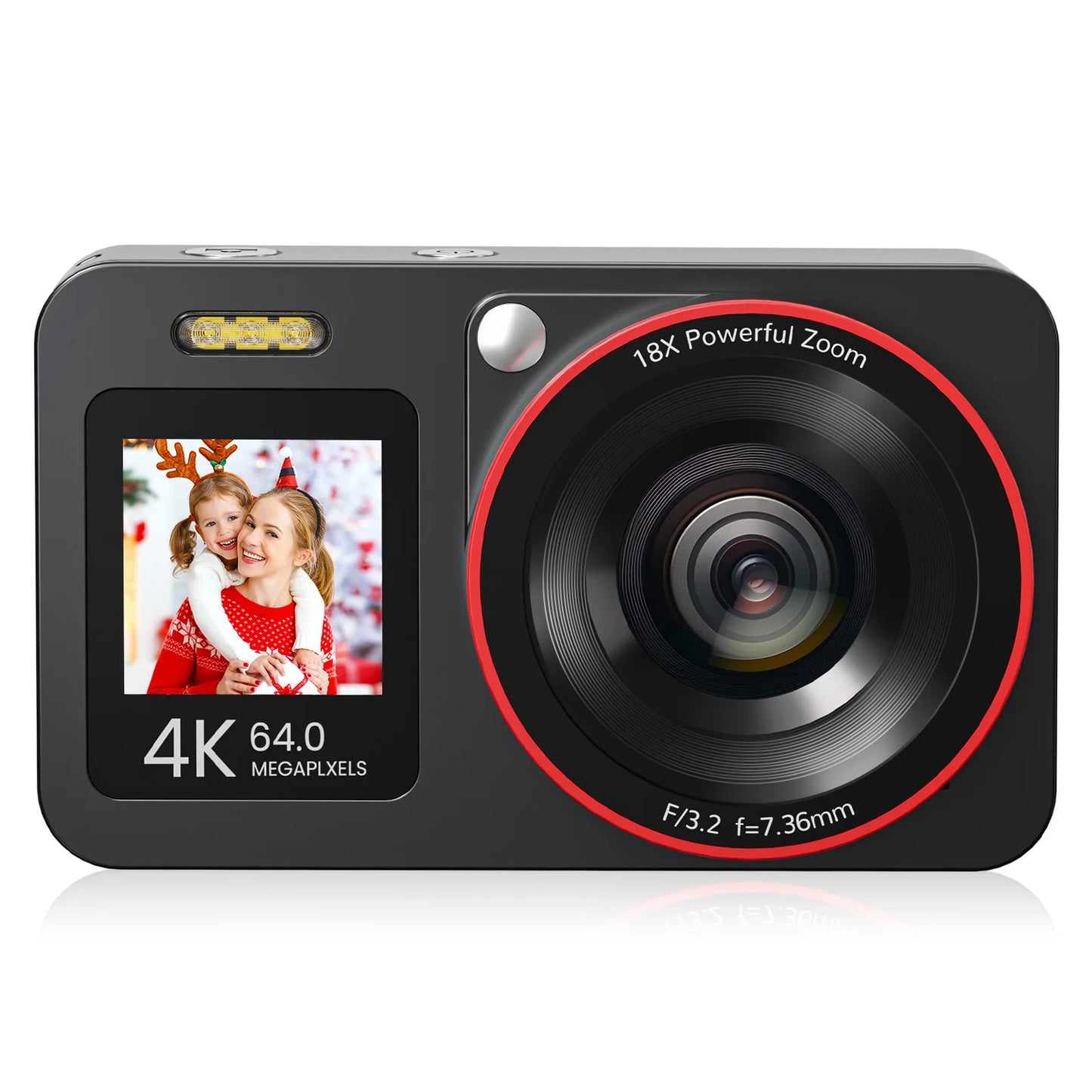 Digital Camera FHD 4K 64MP Dual Screen 64GB Card Pro