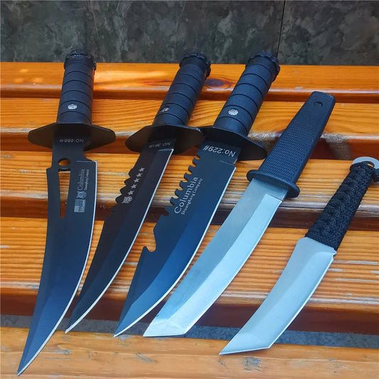 Fixed Blade Bowie Knife With ABS Handle And Protective Sheath