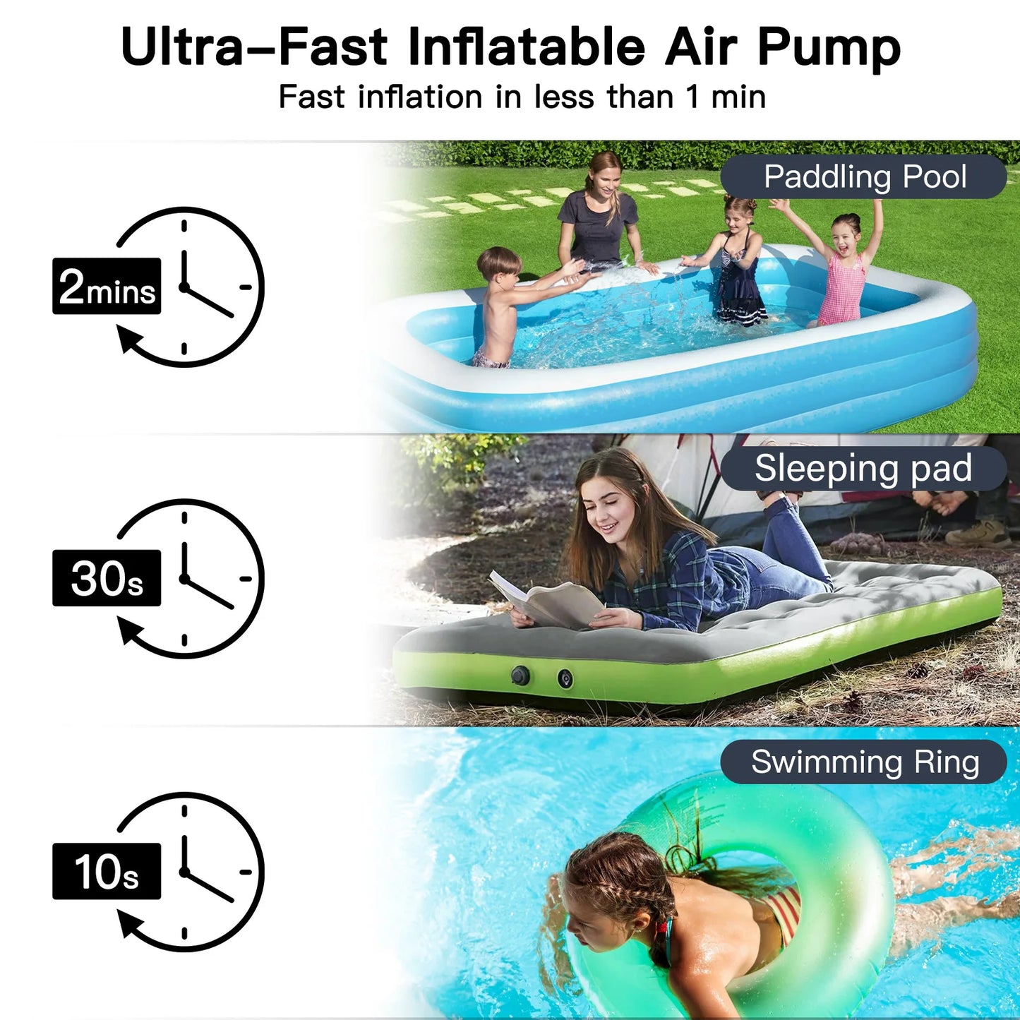 Portable Ultra Mini USB Rechargeable Air Pump For Inflatables Camping