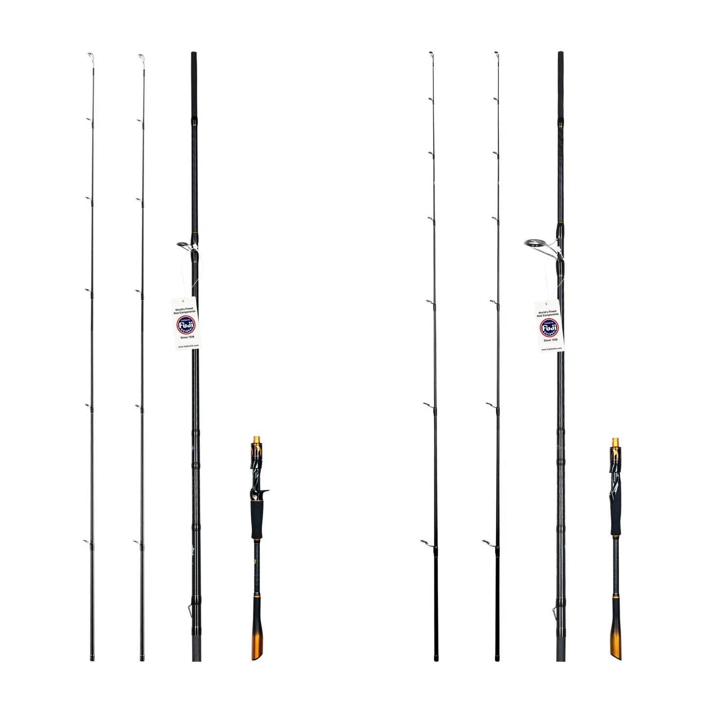 BIUTIFU Spinning Casting Fuji Guide 2 Section Carbon Baitcasting Rod 7 To 80g