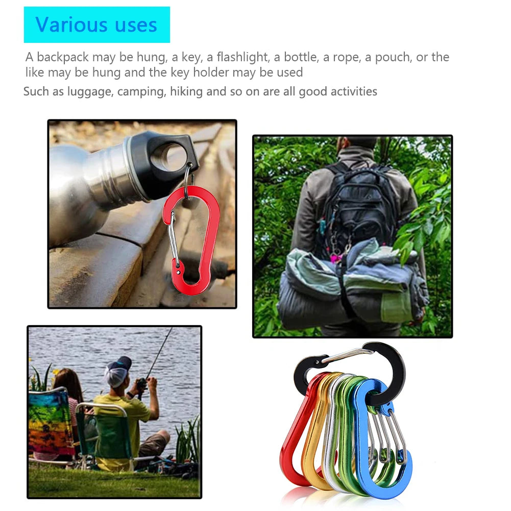 Aluminum Alloy Carabiner Keychain Set For Camping And Hiking