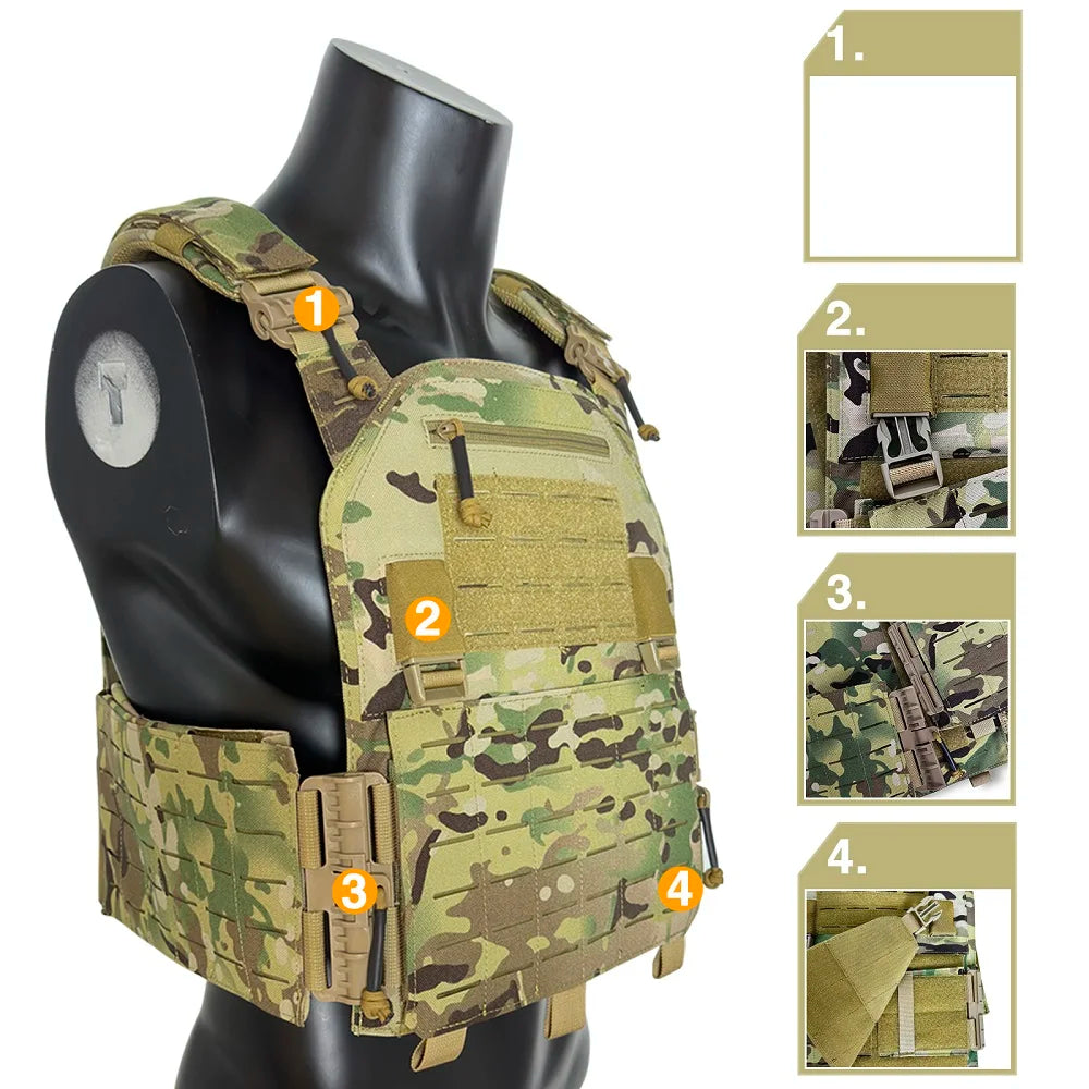 LAVC Modular Plate Carrier With Quick Release Nylon Vest