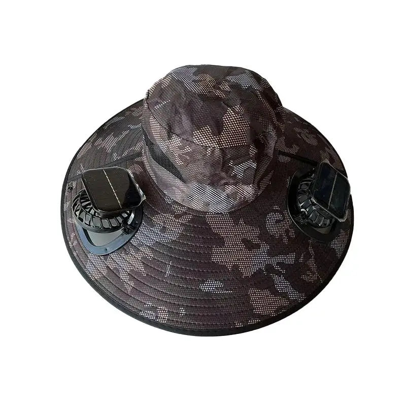 Solar Powered Fan Quick Dry Bucket Hat USB Charging For Men Outdoor