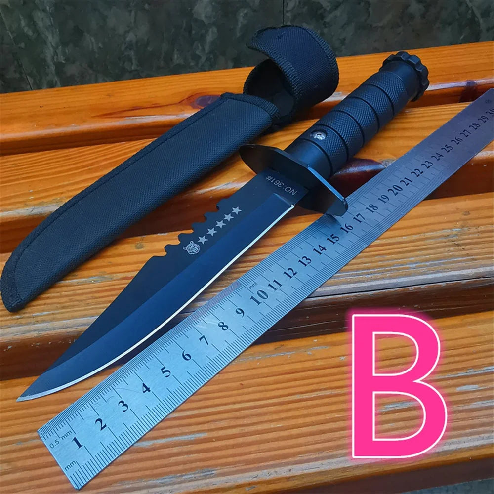 Fixed Blade Bowie Knife With ABS Handle And Protective Sheath