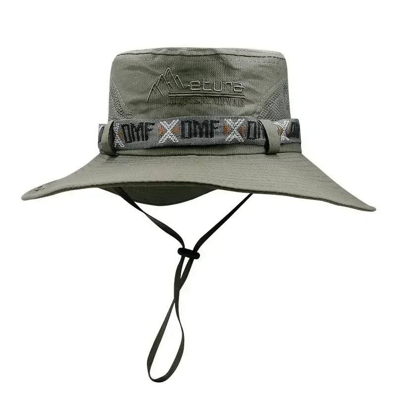Outdoor UV Protection Bucket Hat With Wide Panama Brim
