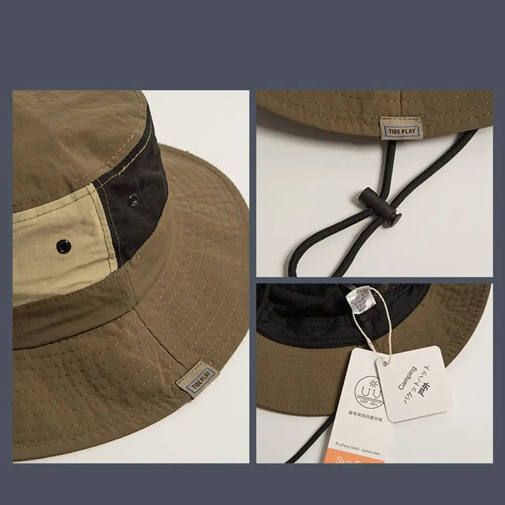 Sun Protection Wide Brim Bucket Hat Quick Dry Anti UV