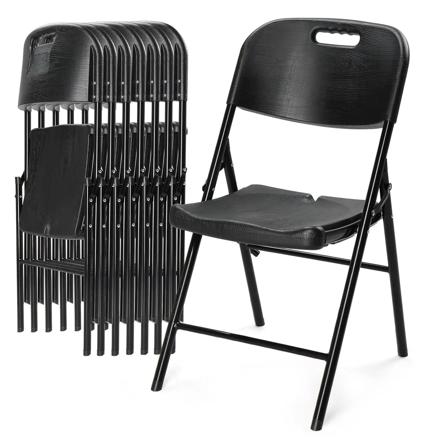 HDPE Folding Chair Weather Resistant Outdoor Indoor Patio Garden 350 Lbs 8 Pack