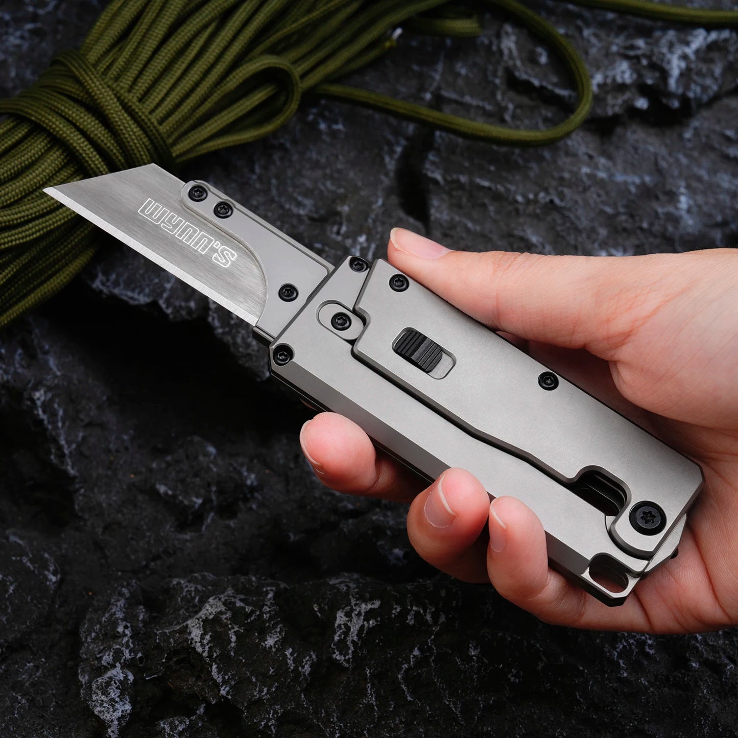 TGZUO Titanium Utility Knife Dual Purpose EDC Camping Tool