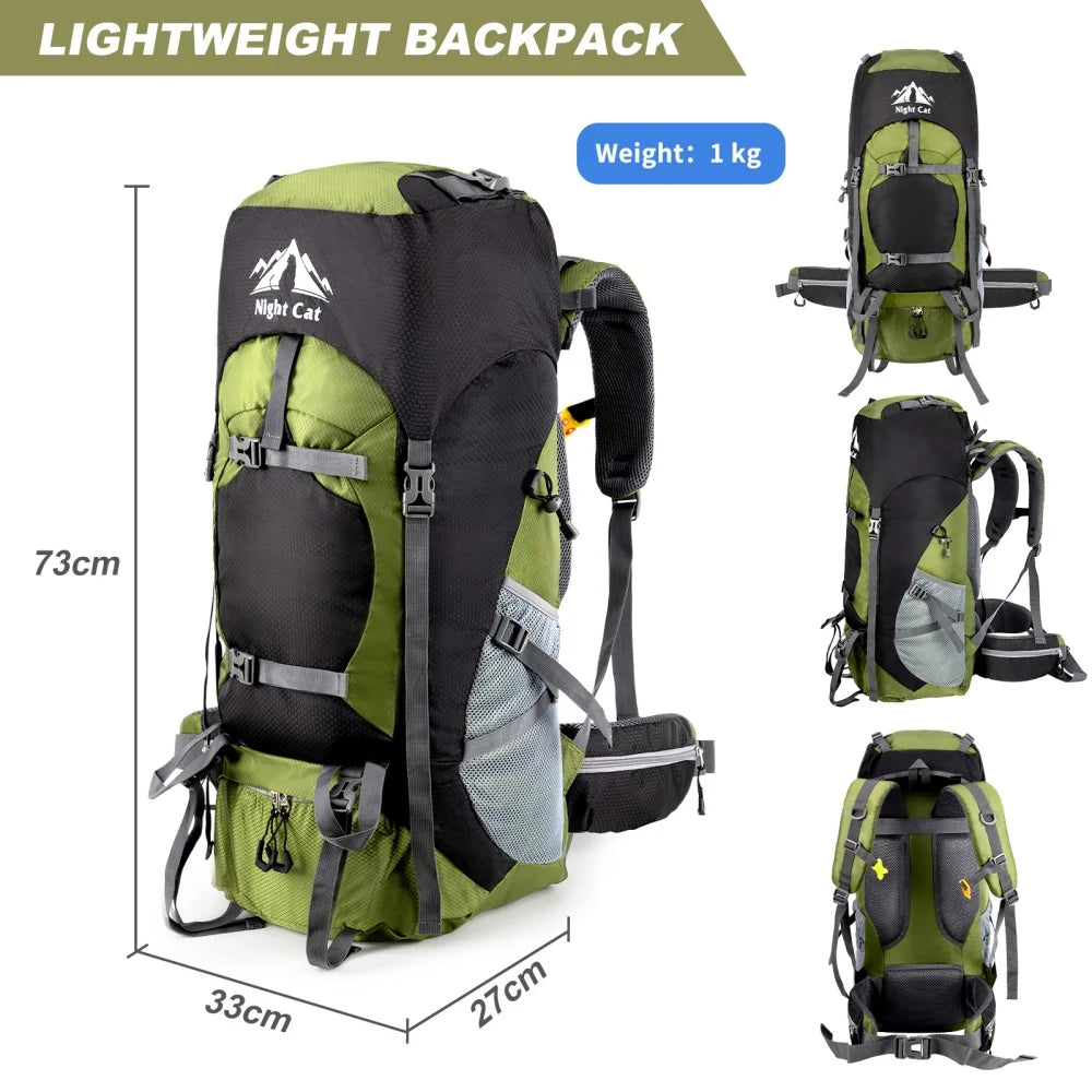 Night Cat Unisex Hiking Backpack Waterproof All Seasons Outdoor Daypack